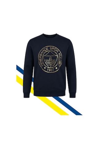 Fenerbahçe Erkek Trıbun Altın Logolu Sweat Uv Kutu Lacivert