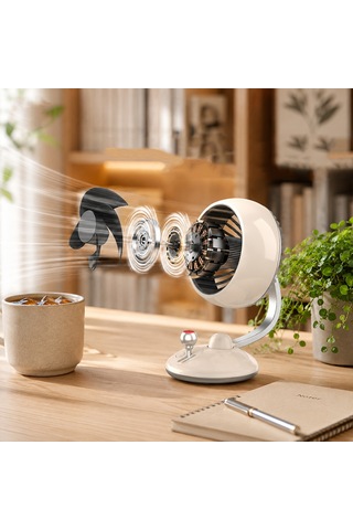 Go Des Gd-hs65 Otomatik Salınımlı Gece Lambalı Soğutucu Masa Fanı Bej