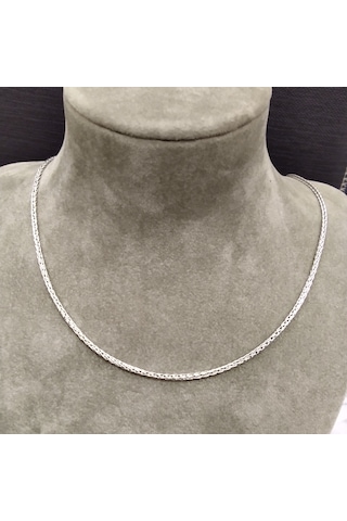 925 Ayar Gümüş Erkek Kolyesi-şık Tasarım-60cm/2mm Gümüş