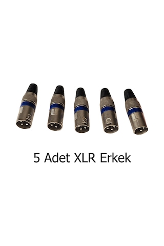Profesyonel Xlr Erkek Jak - Ses Sistemleri İçin 3 Pinli Konnektör 5'li Set