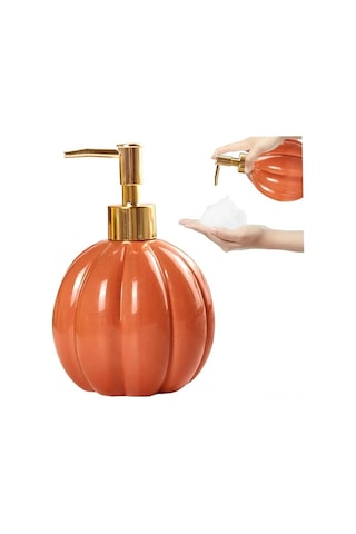 Ulzyvf Halloween Seramik Balkabaklı Sabunluk - Altın Pompalı Yeniden Doldurulabilir Mutfak & Banyo Aksesuarı Diğer