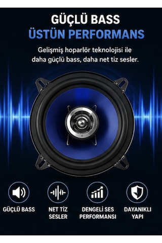 Sunny Ap-1386 13cm 200w Oto Hoparlör Çiftli 2 Way Araç Speaker