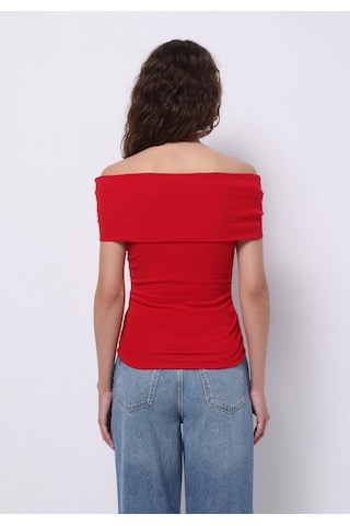 Colins Slim Fit Kayık Yaka Düz Kadın Kirmizi Kolsuz Tişört Cl1074596 Q1.v1 Red Kırmızı