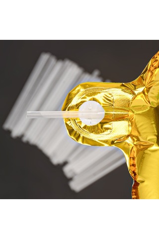 Geekyou Alüminyum Folyo Balon Hava Tüpü, 14.5cm Şeffaf Eşya, 2'li Paket, Kolay Şişirme Aksesuarı