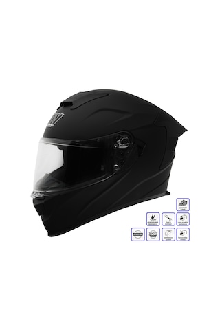 My Helmets Mks001-mb Yarış Spoiler Güneş Vizörlü Şeffaf Full Face Motosiklet Kaskı Çok Renkli
