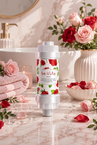 Rose C Vitaminli Aromatik Duş Filtresi - Saç Dökülme Karşıtı, Cilt Besleyici Klor Ve Kireç Arıtıcı Duş Filtresi 150gr Saydam