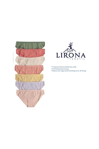Lirona 7 - Pack Soft Cotton Premium Fabric Slip Briefs Özel Kumaş Esne Çok Renkli