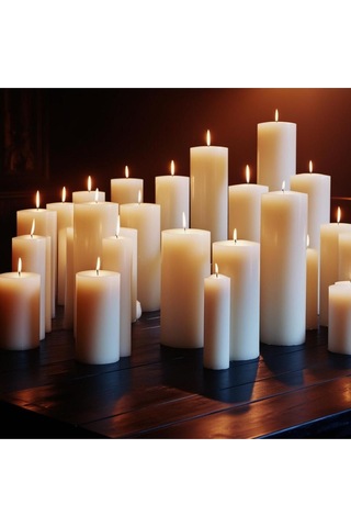 Soya Parafinli Beyaz 1 Adet 160-170 Saat Yanma Süreli Çap:10 Cm Boy:25 Silindir Blok Mum Beyaz Beyaz