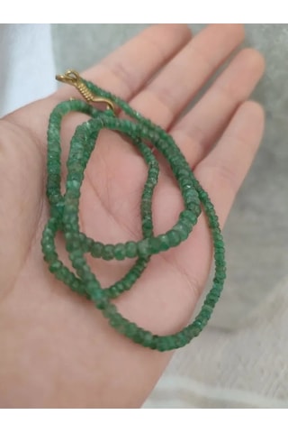 Zümrüt Tek Sıra Kolye Açık Yeşil