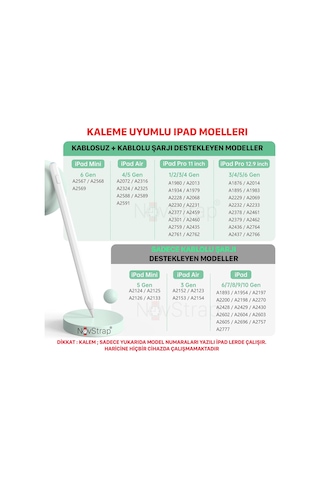 Novstrap Apple Uyumlu iPad Mini 5/6 İle Kalem Pencil Avuç İçi Red