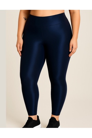 Alya Underwear Büyük Beden Tayt Dalgıç Kumaş Yüksek Bel Lacivert