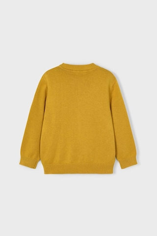 Erkek Çocuk Bisiklet Yaka Basic Triko Kazak - Hardal Sarı