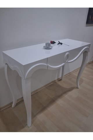 Dresuar Cnc Kabartma 90680 Model Kayın Ağacı Aslan Lükens Ayak Parlak Beyaz