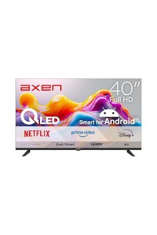 Axen AX40QLEDM-A14S 40" Full HD Android Smart Dahili Uydu Alıcılı Wifi LED TV