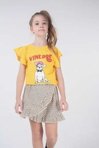 Brz Kids Kız Çocuk Kısa Kollu T-Shirt Sarı (534371635) Sarı