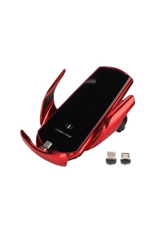 Tenfowee Q3 Akıllı Algılama Araç Kablosuz Şarj Cihazı 15w Hızlı Şarj Otomatik Klempar Tutucu İphone 12/13 Samsung S/note Serileri Uyumlu Kırmızı
