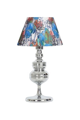 Vinner Munch Krom Kaplama Metal Abajur - Flowers Desenli-53948 Renkli