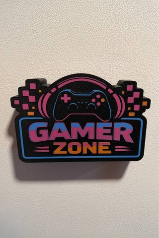 Gamer Zone / Oyuncu Bölgesi Tasarımlı Dekoratif Aydınlatma 23x16cm 603-1