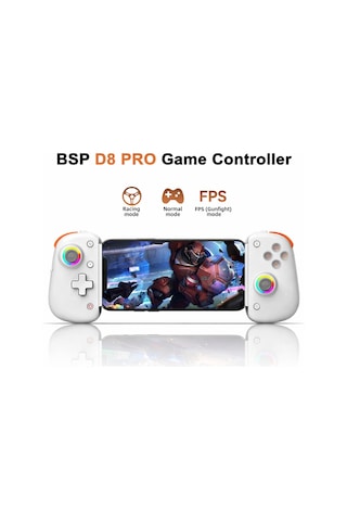 Schitec Android Apple Uyumlu iOS Harmonyos Switch Androidtv Windows Akıllı Bluetooth Teleskopik Gamepad Joystick Beyaz D8 Pro
