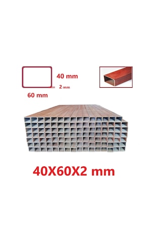 Boyalı 40 X 60 X 2 Mm Kutu Profil 40X60X2 Demir (1 Mt Fiyatı)