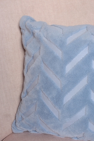 Chevron Welsoft Jakarlı Dekoratif Kırlent Kılıfı 43x43 Cm - Ztchevron Mavi