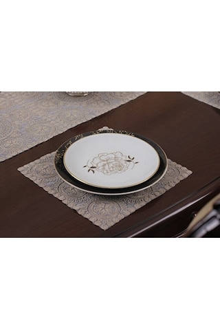 Amerikan Servis Supla Ve Runner Set Bej