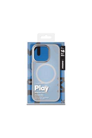 Momax Play CaseForm Apple Uyumlu iPhone 16 Pro Max Magsafe Kılıf Açık Gri