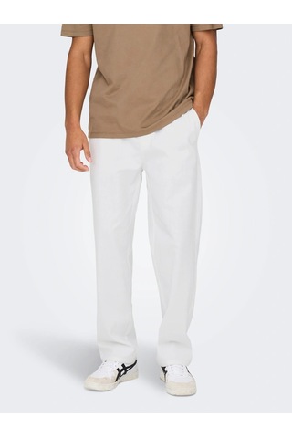 ONLY & SONS Onssınus Loose 0007 Cot Lın Pant Noos Erkek Beyaz Pantolon - 22028267
