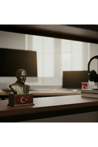 Riva Self Mustafa Kemal Atatürk Koleksiyonluk Dekoratif Büst Biblo - 10 Cm 13 Cm