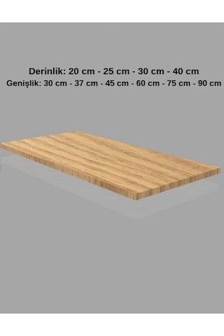 1 Adet Ahşap Raf - Suntalam Tekli Raf Bambu-40x45 Cm Çok Renkli