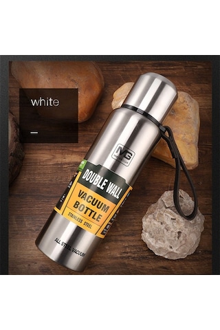 Açık Termos Taşınabilir Büyük Kapasiteli Yalıtımlı Kupa, Kapasite: 1000ml Gümüş