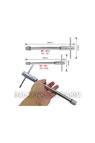 No 2 Cırcırlı Kılavuz Kolu Uzun Tip M5 - M12 Arası