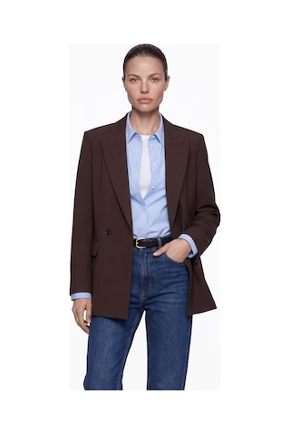 Nauvè Kruvaze Oversize Vatkalı Blazer Ceket Kahverengi