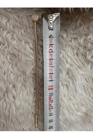 Premium Gold Renk Yuvarlak Model Parlak Taşlı 316l Detaylı Charm Bileklik - 18cm Uzunluk Altın