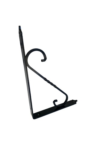 Raf Altı Ferforje Demir Tutucu L Raf Demiri Duvar Sabitleyici Metal Siyah 3 Adet 23cm X 15cm Siyah