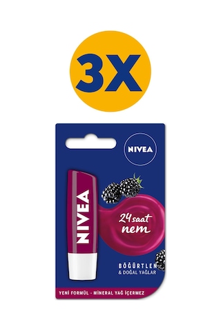 Nivea Dudak Kremi Böğürtlen 3 x 4.8 G Nivea Dudak Kremi Böğürtlen 3 x 4.8 G