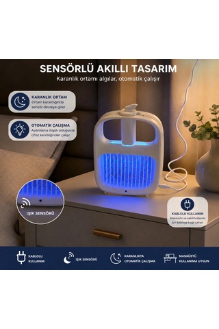 Şarj Edilebilir Uv Işıklı Elektrikli Sivrisinek Öldürücü Raket Masaüstü Sivrisinek Tuzağı