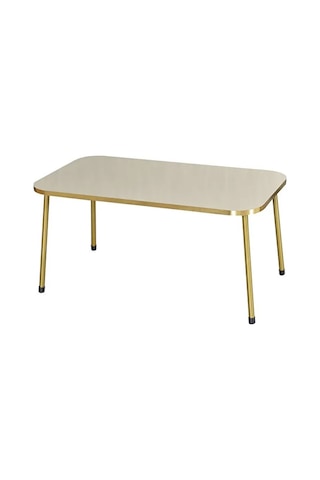 Orta Sehpa Gold Metal Ayak Krem