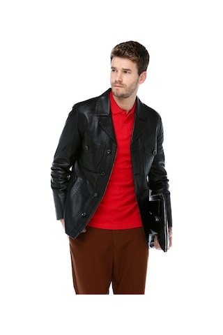 Dericlub E-1024 Hakiki Deri Erkek Ceket-Siyah