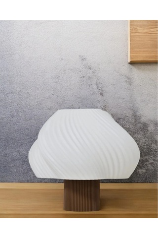 Aura Modern Tasarım Masa Lambası , Komidin Aydınlatma Şık Abajur - Kahve Beyaz Çok Renkli