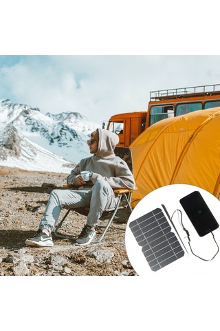 Wezone 5w Taşınabilir Usb Güneş Paneli - Su Geçirmez, Kamp Ve Telefon Şarj İçin Monokristal Solar Hücre