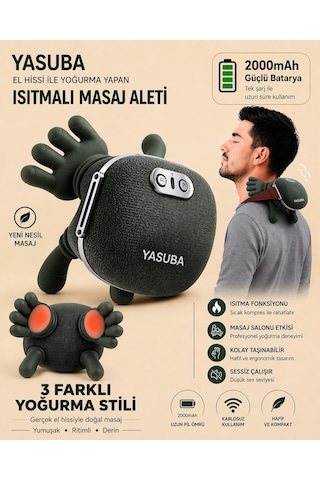 Isıtmalı El Şekilli Taşınabilir Şarjlı Masaj Cihazı