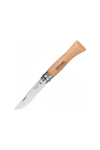 Opinel Inox 6 No Kayın Saplı Paslanmaz Çelik Kamp Çakı 123060 Kahverengi