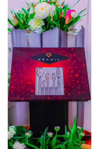Gökdil Asya Silver 72 Parça 12 Kişilik Sade Çatal & Kaşık & Bıçak Takımı Beyaz