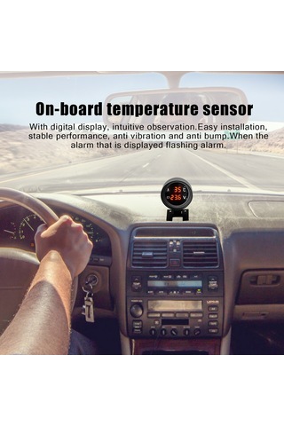 Leezsing 12v/24v Araba Isı Ve Voltaj İkili Dijital Göstergesi, Kırmızı Ekran, Titreşime Dayanıklı, Kolay Kurulum