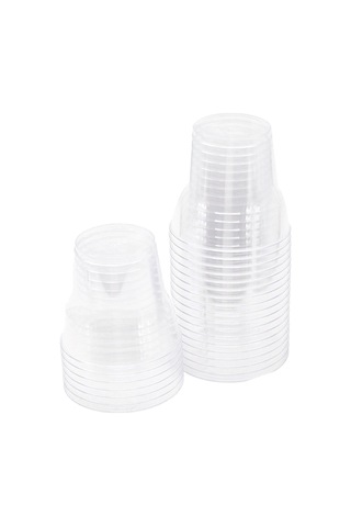Lüx Kristal Sert Plastik Şeffaf Bardak 25'li 2 Paket 50 Adet Şeffaf