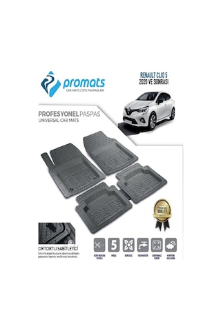 Clio 5 2019 Ve Sonrası 4d Oto Paspas Profesyonel Siyah