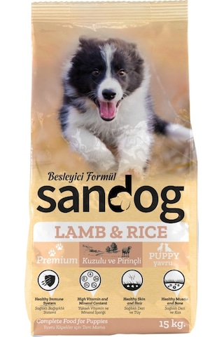 Sandog Kuzu & Pirinçli Yavru Köpek Maması 15 KG