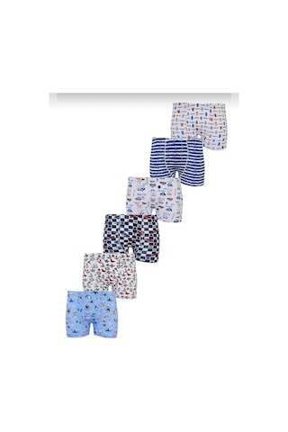 Tutku 0254 Erkek Çocuk Desenli Boxer Şort 6 Adet Renkli