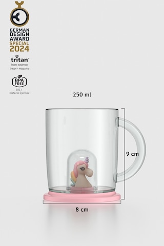 Renga Joy Unicorn Figürlü 250 Ml Kulplu Tritan Bardak 222059 Pembe Pembe